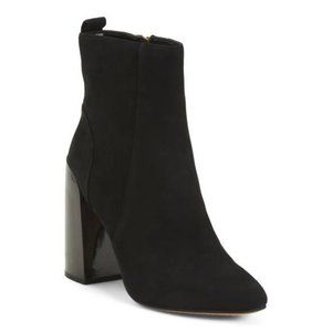 VINCE CAMUTO Suede Enverna Ankle Booties - Black - 6.5